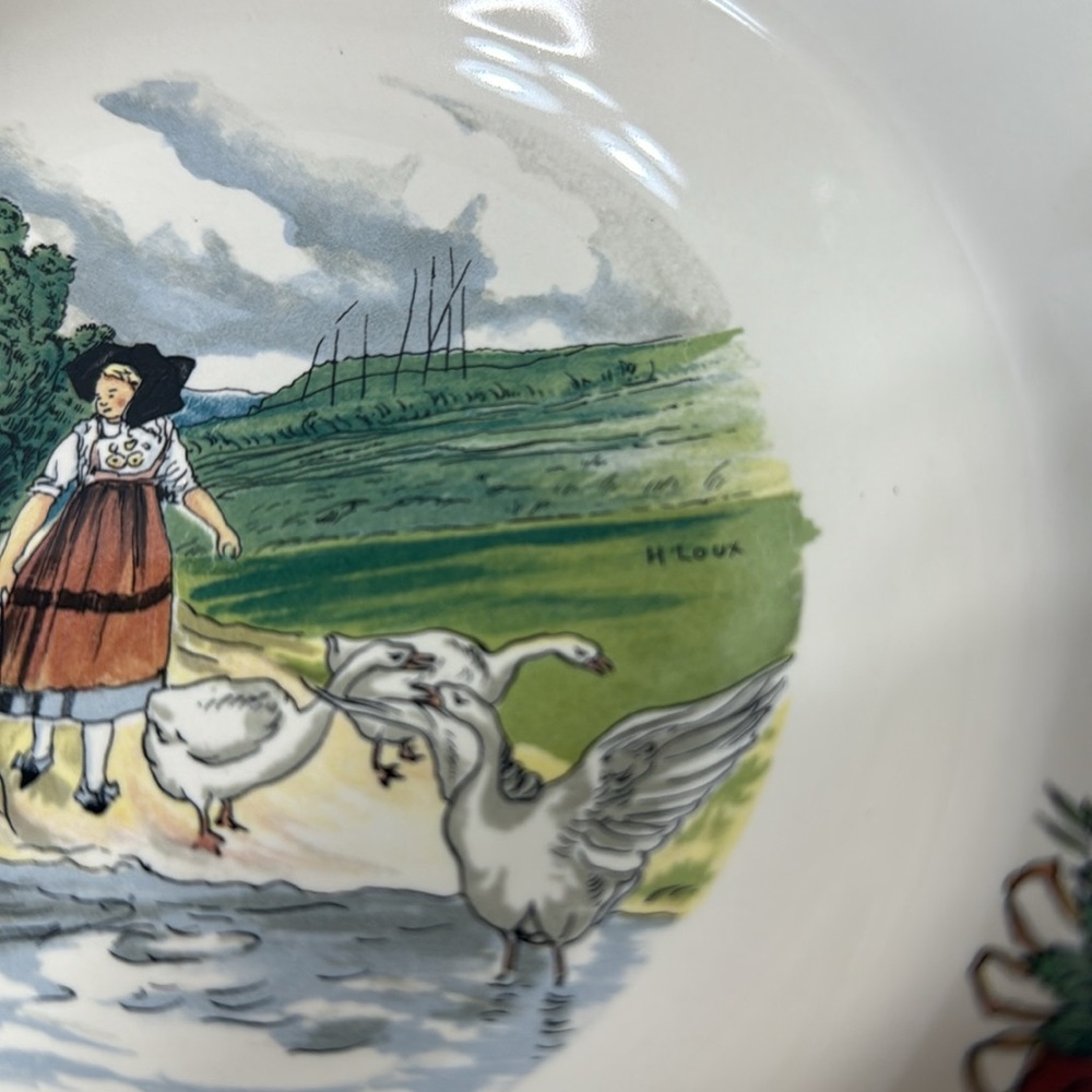Sarreguemines Obernai Soup Salad 9”Bowls Set of 4 Vintage H Loux Made in France - Picture 8 of 10
